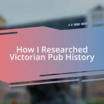 How I Researched Victorian Pub History